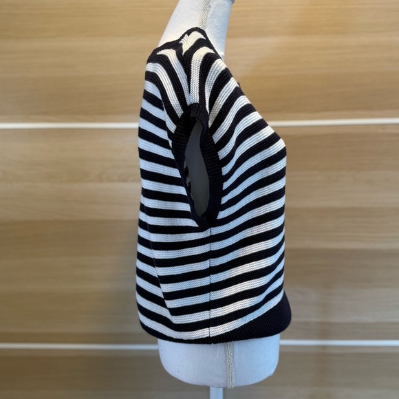 Classic Navy and White Striped Crew Neck Sweater - Picture 5 of 7